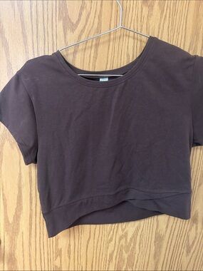 Old Navy Brown Cropped Crewneck Tee